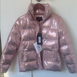 NWT Unreal Fur Puffer Jacket in Electric Pink